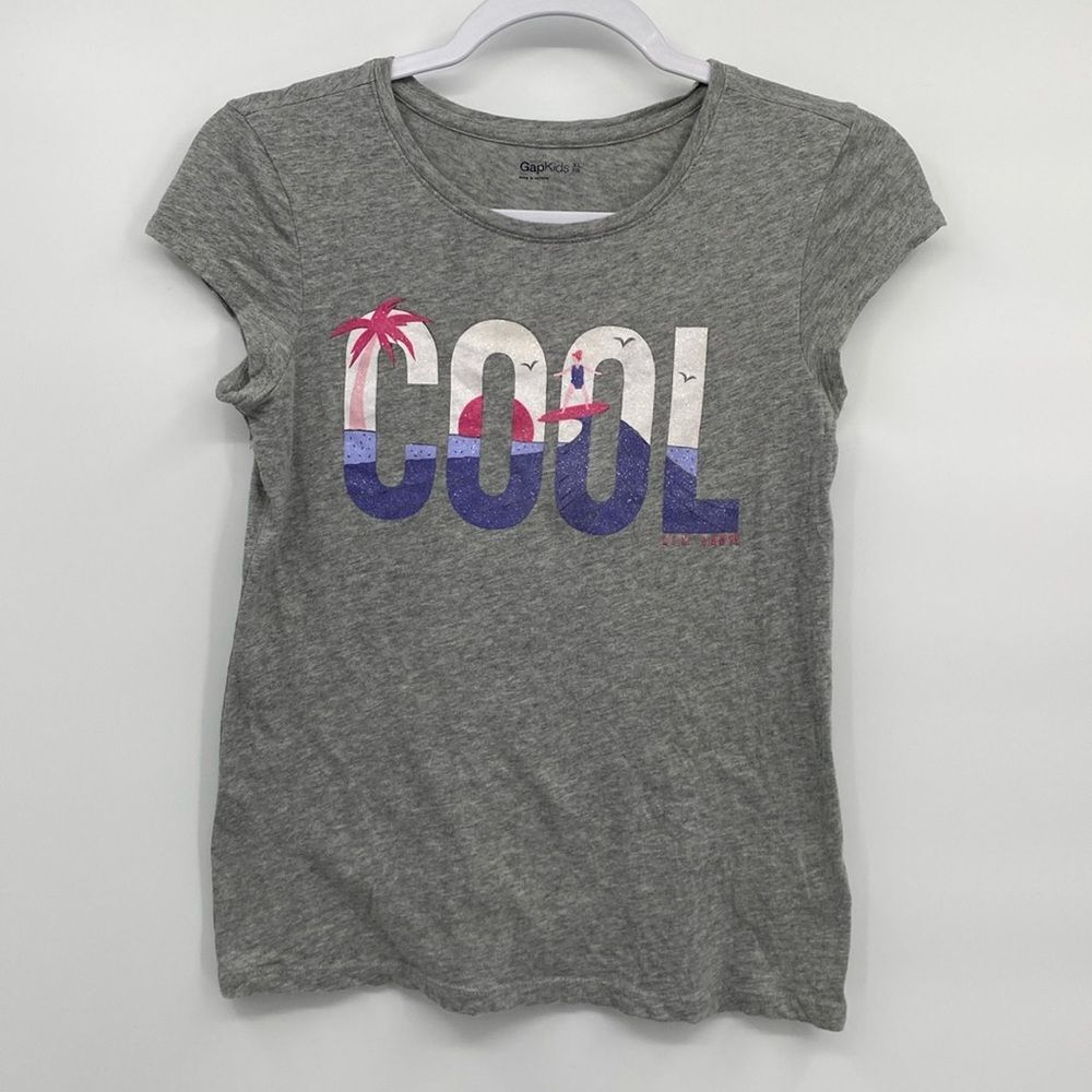 Gap kids Cool Palm Beach Print Short Sleeve T-shirt Tee  XL 12